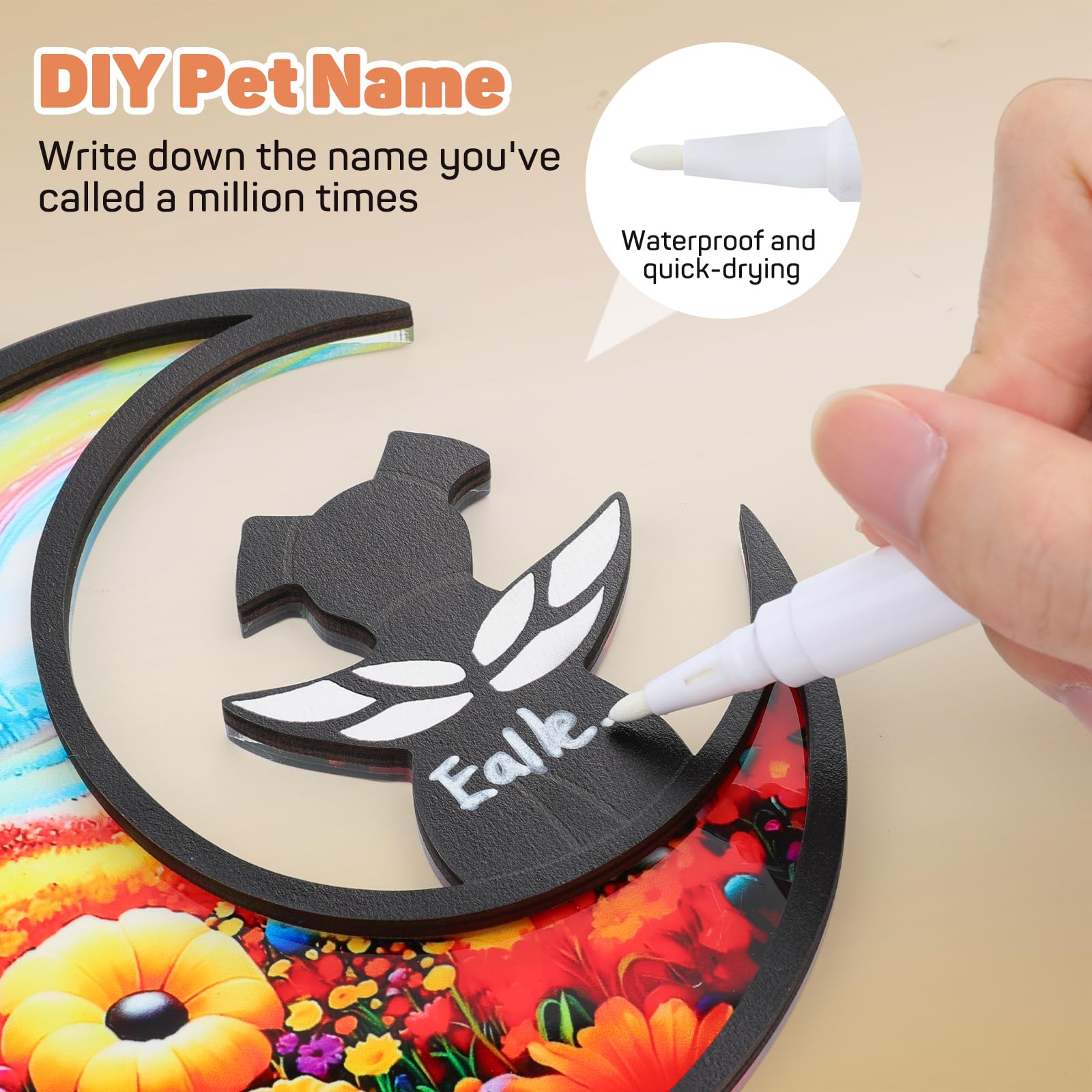 VavoPaw Pet Memorial Gifts for Dogs Pet Loss Sympathy Gift, DIY Name Dog Memorial Suncatcher - Image 4