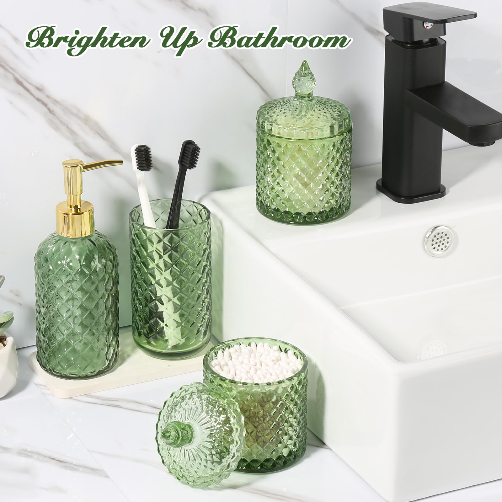 BM 4026 Set di Accessori da Bagno Bianco Blu Decorato Motivo Pesciolini, Accesso