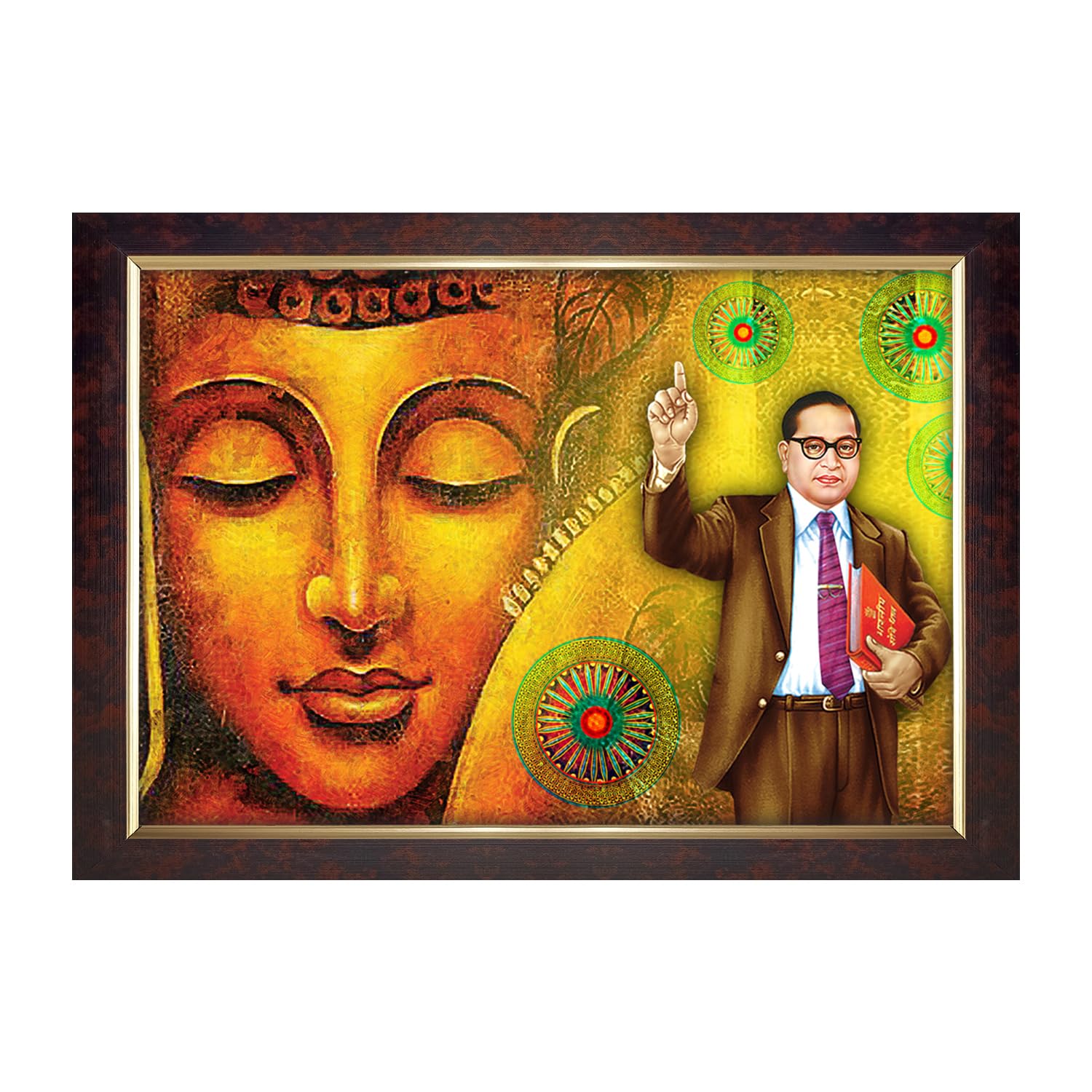 Buddha & Ambedkar Photo Frame - Elegant Wall Art -16