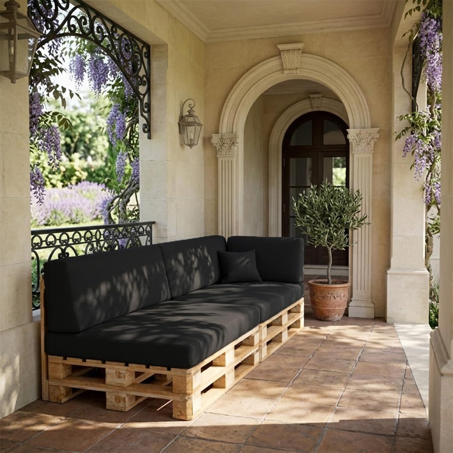Fodere per Cuscini per Pallet 120×80 60×40 120×60 120×40 Copricuscini da Esterno Idrorepellente con Cerniera Cielo azzurro Seat 80x120cm