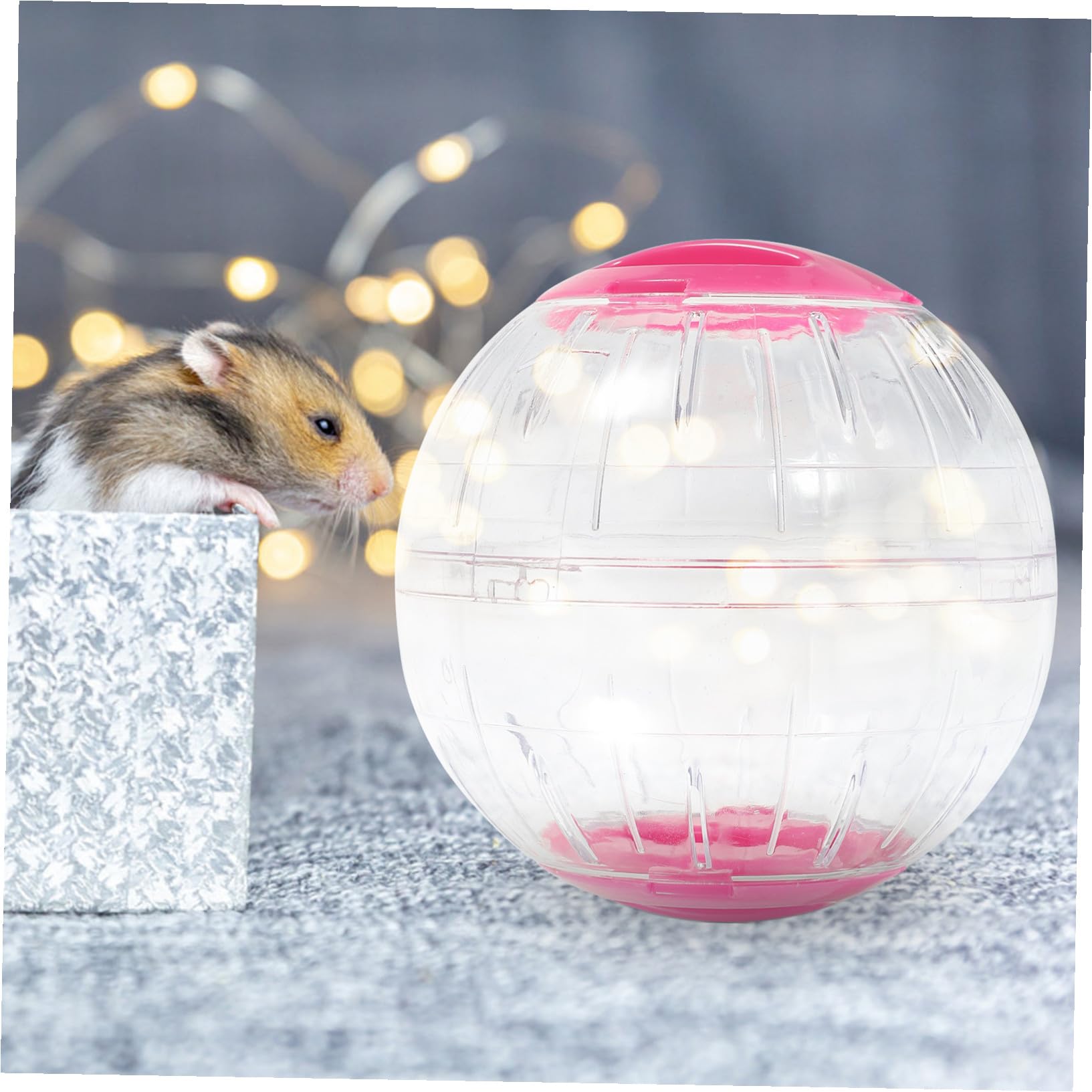 SUPVOX 4 Pièces Boule Exercice Transparente pour Petits Rongeurs Lot de Roses avec Système Anti-évasion Hamster pour Cage Stimulation Physique et Exploration Intérieur et Extérieur