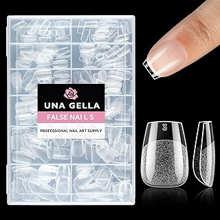 Extra Short Coffin Nail Tips: XS 216pcs Pre-shape Press on Nails Extra Short Coffin Gel Tips Full Cover Acrylic Fake False Nails Extension 12 Sizes Gelly Tips