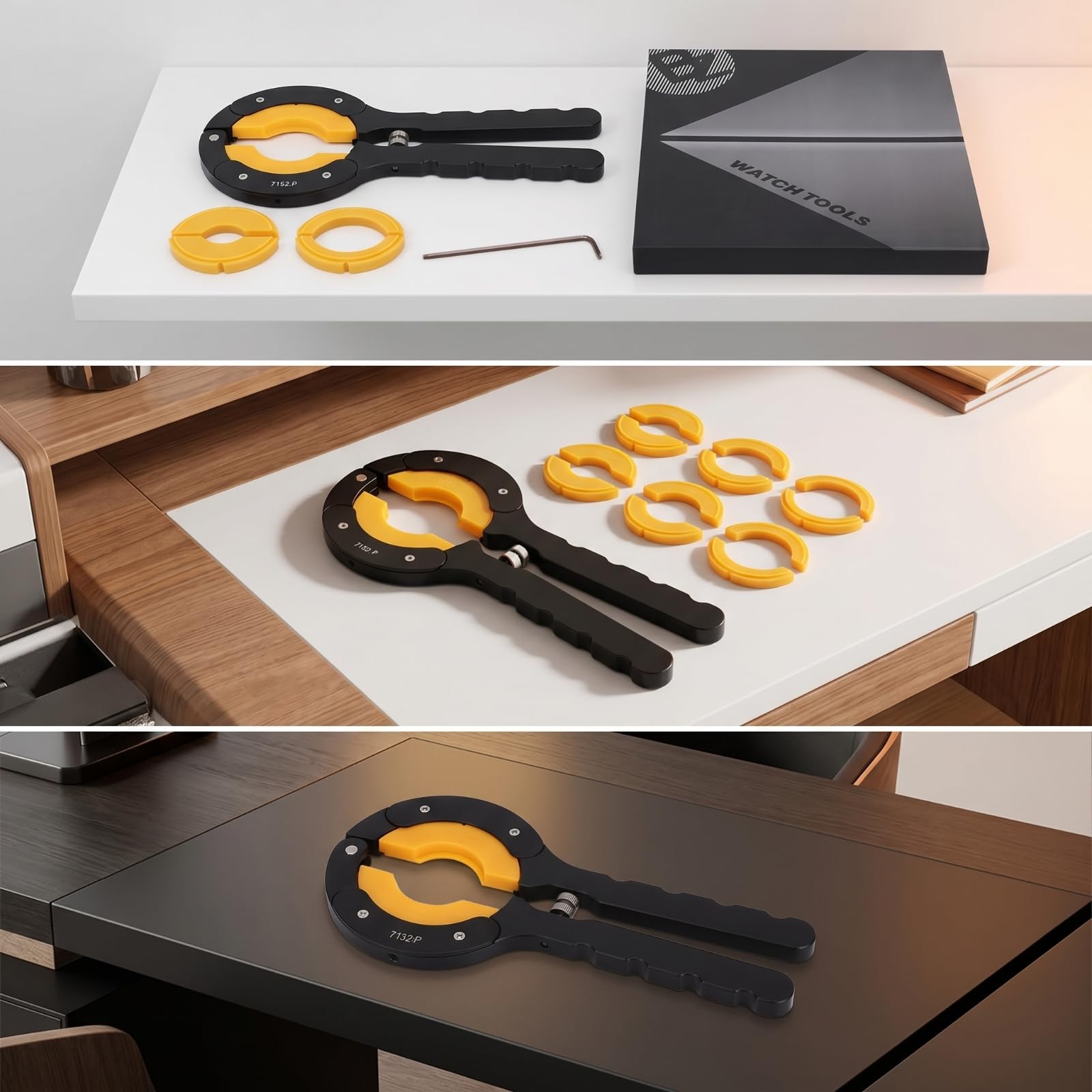 Baoblaze Dispositivo de Reparación de Relojes Herramienta Abridor Extractor Removedor de Bisel con Cabezal Ajustable Inserciones Intercambiables y Tornillo