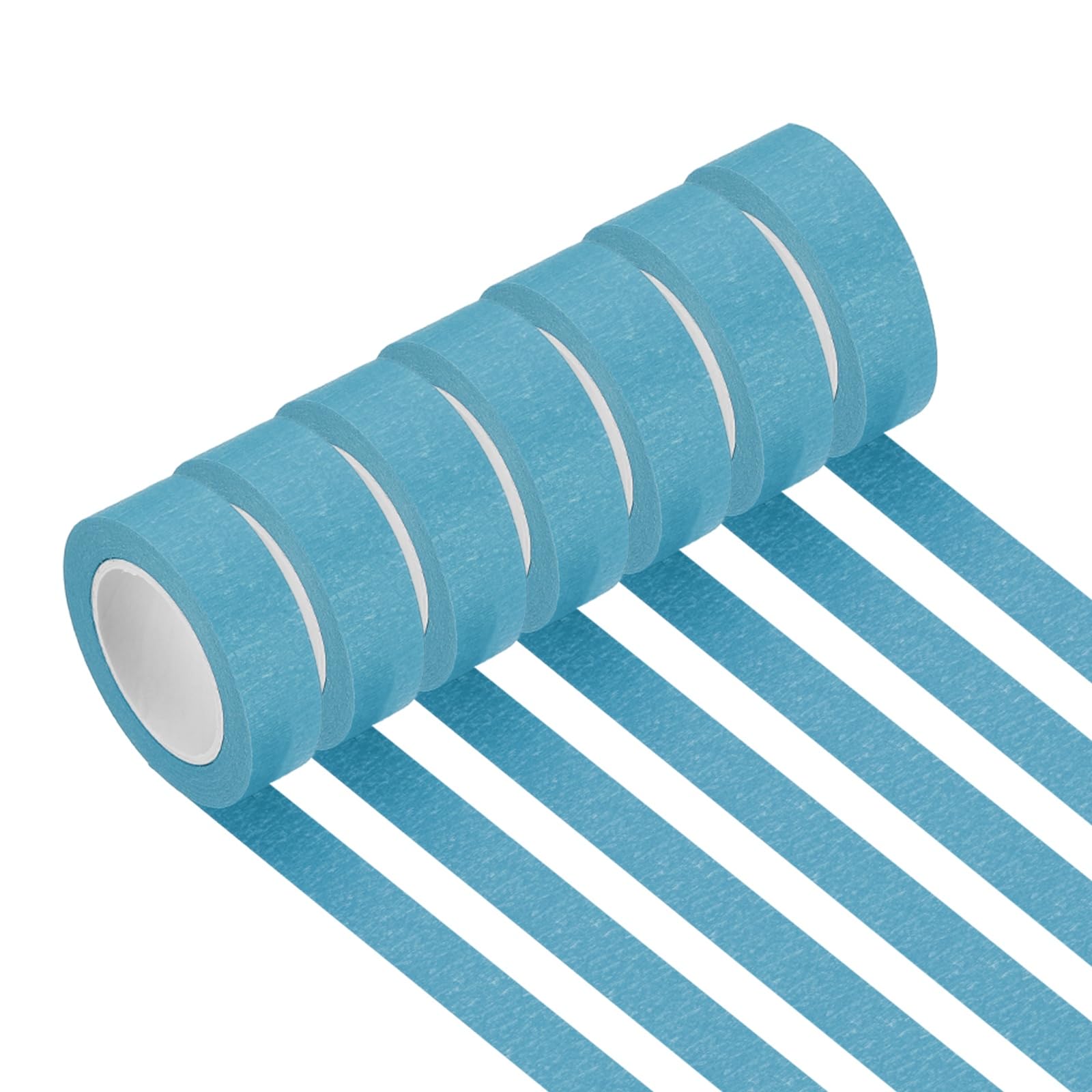 PATIKIL Light Blue Masking Tape 15mm x 13Meter, 7 Rolls Color Code Labeling Painters Tape for Arts Crafts Wall Painting Science Lab Organizing