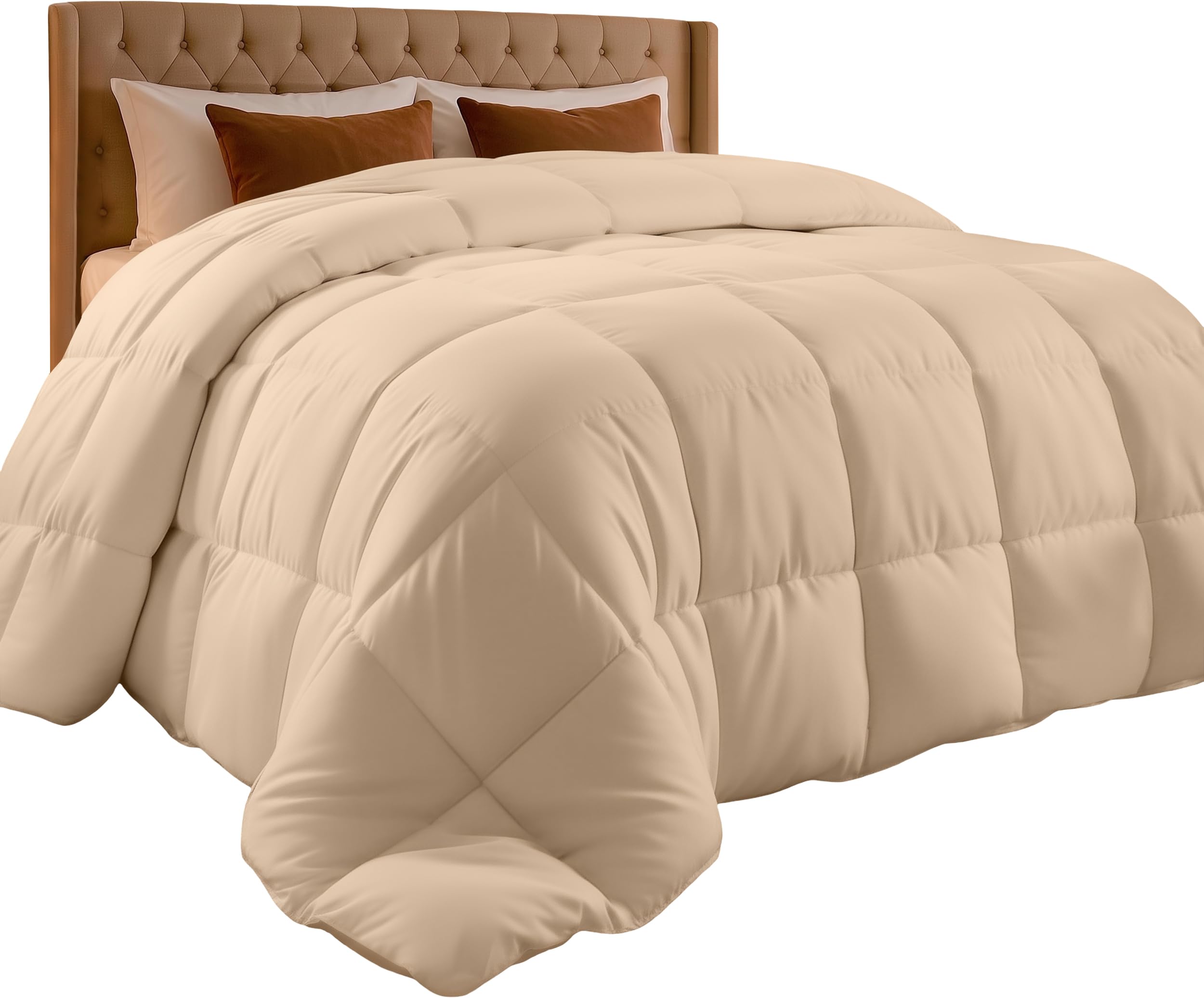Utopia Bedding AOKEY Comforter Duvet Insert - Quilted Comforter with Corner Tabs - Box Stitched Down Alternative Comforter (Twin, Beige) — image 1