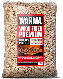 15kg Bag Warma Eco Premium Pizza Oven Wood Pellets 100% Natural - Easy to Light - Suitable for Ooni Uuni Ninja Nero Dellonda Outdoor Garden Cooking Pellet Operated Stoves Wood Fired Grill Pizza Ovens