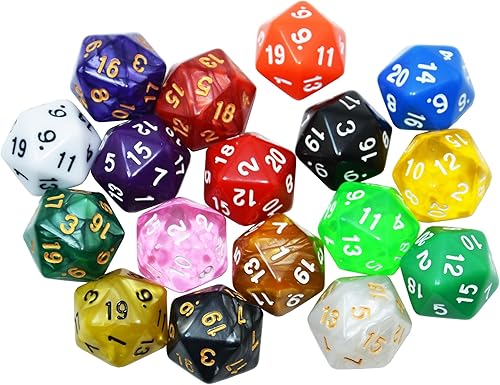 Vista 7 de SmartDealsPro Paquete de 10 dados poliédricos D20 de 20 caras para juego de mesa DND RPG MTG (mezcla de colores)