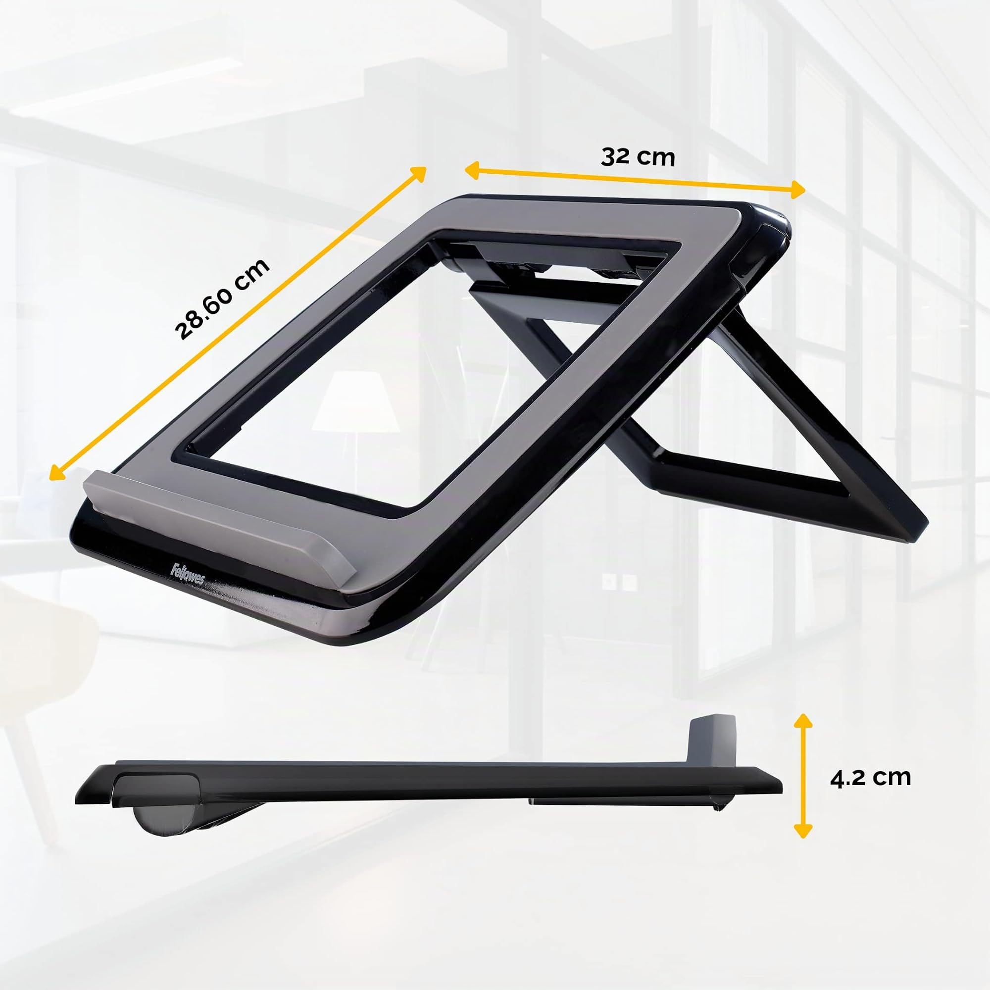 Fellowes 8212001 Supporto pc portatili pieghevole I-SPIRE Series, nero
