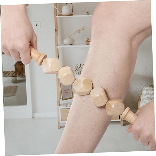 Miniatura 8 de Hemoton 6 Uds Herramientas de masaje Herramientas de madera para liberación muscular Copa de masaje corporal Grabado Rodillo de espalda Masaje Copa
