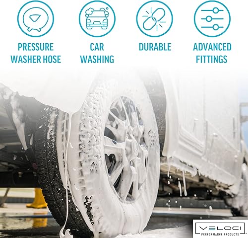 Miniatura 3 de MTM Hydro Kobrajet - Manguera de lavado de alta presión de 3/8 pulgadas, 4000 PSI 75 pies para lavado de autos y detalles, accesorios para lavadora