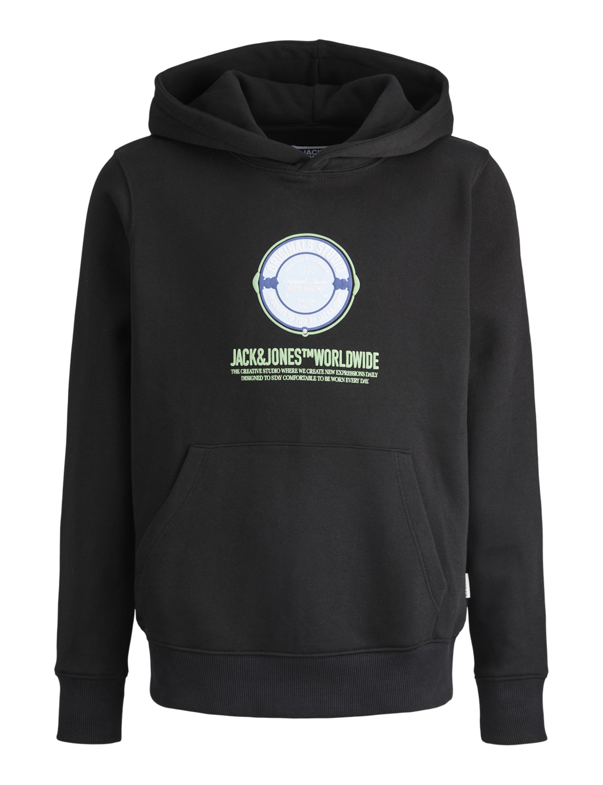 JACK & JONES Junior Joryork Graphic Sweat Hood Jnr, black, 176