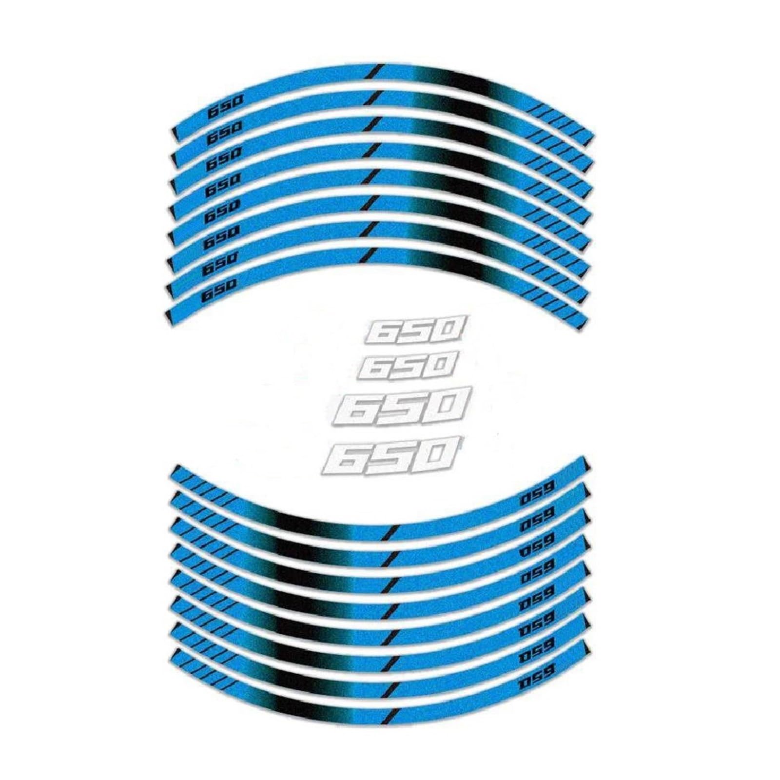 Rim Set Wheel Decal Motorcycle Sticker Reflective and Waterproof Decoration for CB650F CB 650F CBR650F(Style 6)