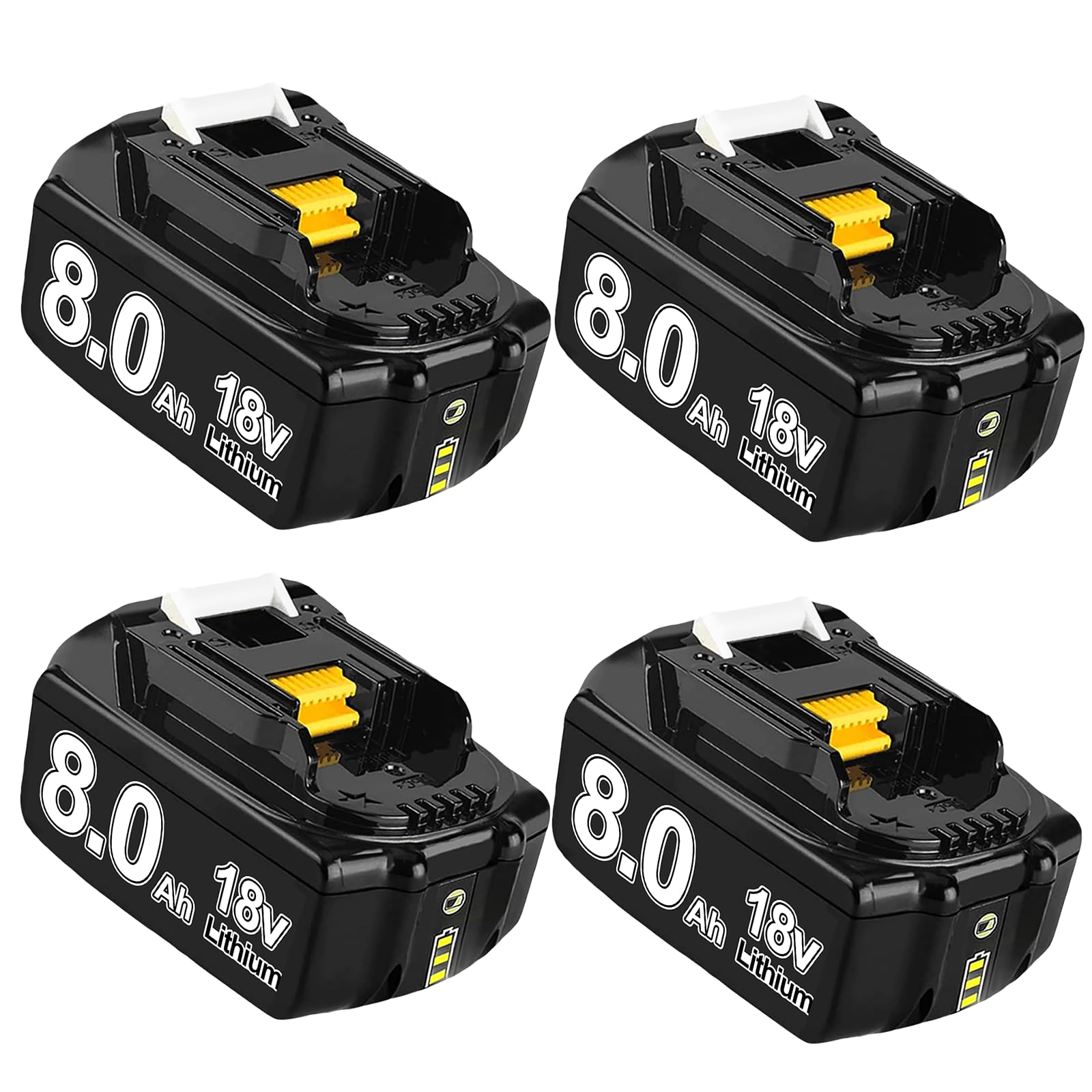 6 Stück Ersatzakku für Makita Akku 18V 8,0Ah Kompatibel mit Makita 18V Akku BL1860B BL1850B BL1830 BL1860 BL1850 BL1815 BL1845 BL1820 BL1840 194205-3 LXT-400