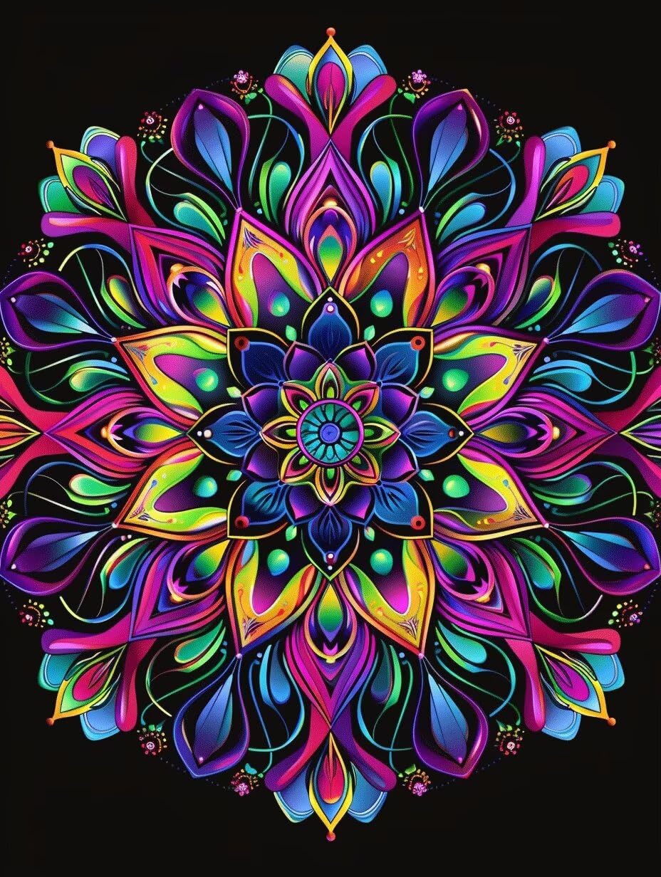 Diamond art point de croix mandala géant avec accessoires - 8