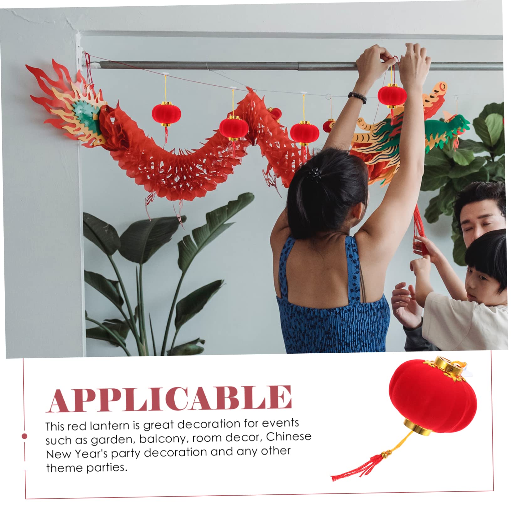 Didiseaon 16pcs red Lantern Home Decor Asian Decorations Chinese Wedding Decoration Year of The Rabbit Lantern Good Fortune Ornament Pendants Festive Lantern Decor Lucky