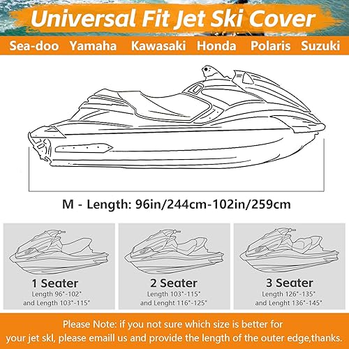 Miniatura 2 de Funda para moto acuática remolcable 300D, resistente al agua, con rejillas de ventilación reflectantes, se adapta a Seadoo, Yamaha, GTX, Kawasaki,