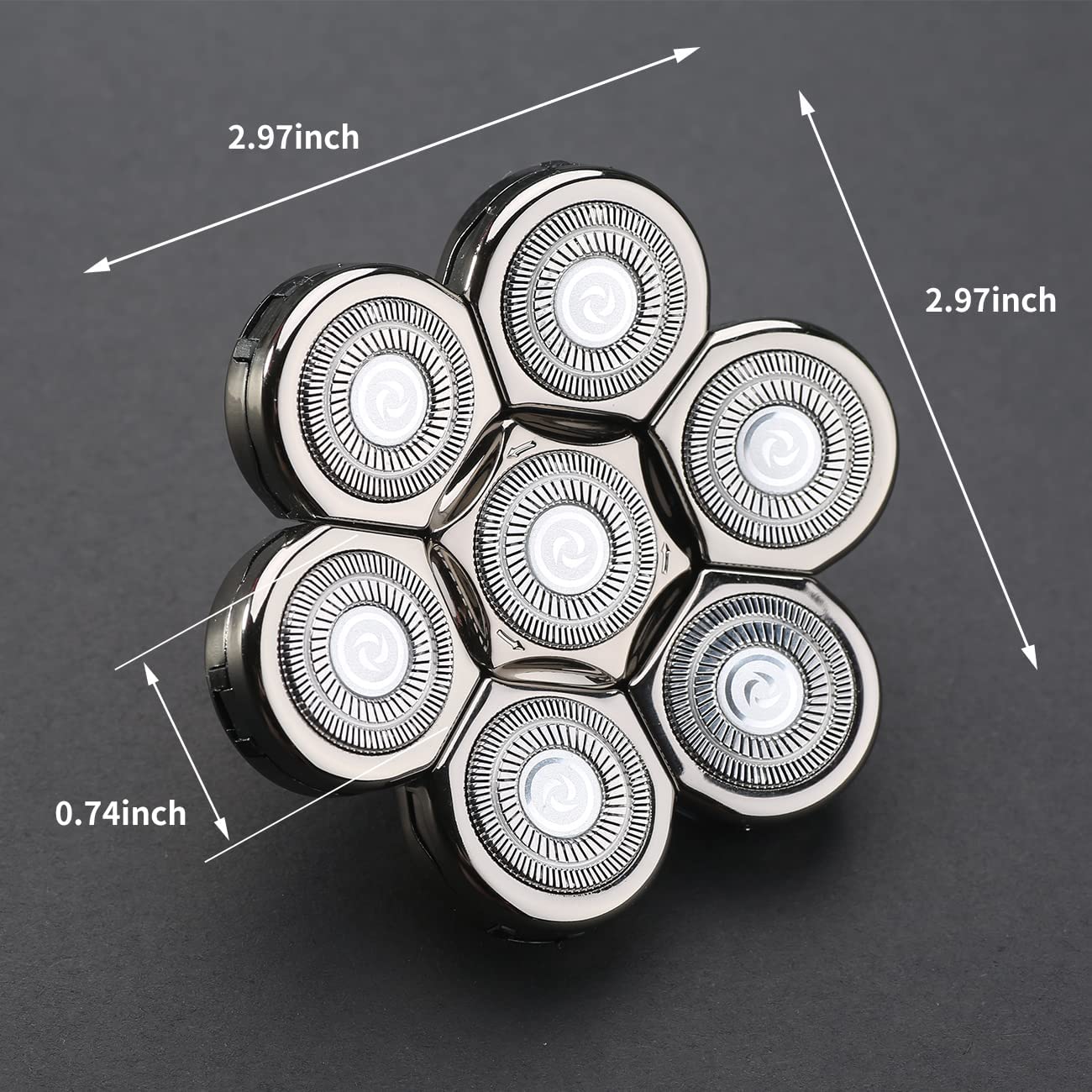 Tête Rasoir têtes,LOEVERY Rasoir électrique Flottant Barbe 7 Têtes pour Homme avec un Rasage Propre,Universel Double Anneau Lame Rasage Remplacement Durable Rapide pour Rasoir électrique 5 6 7