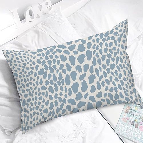 Miniatura 5 de ArogGeld Fundas de cojín lumbar de guepardo azul, estampado de leopardo, vaca, puntos de animales, fundas de almohada azul cielo, decoración de