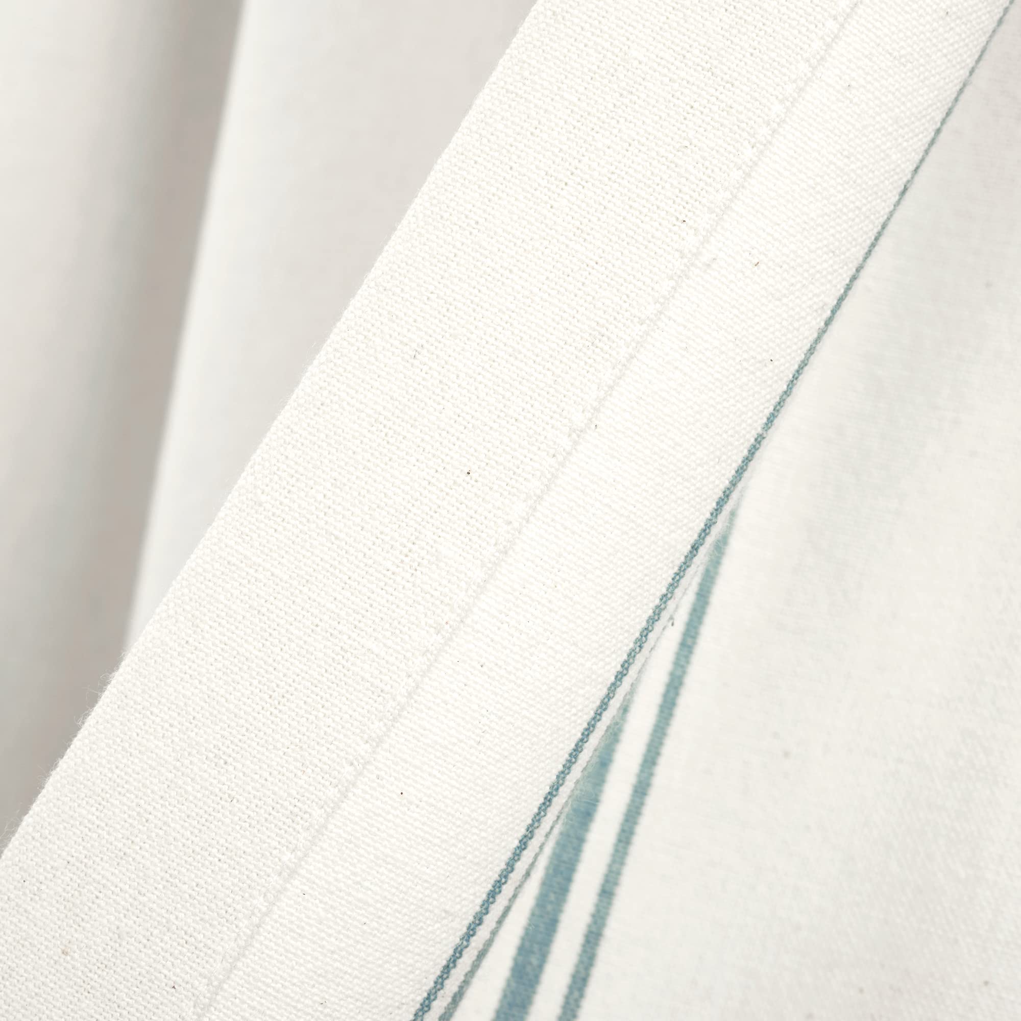 Lush Decor Tenda da cucina in cotone riciclato tinto in filo a righe, 73,7 cm di lunghezza x 91,4 cm di larghezza, blu