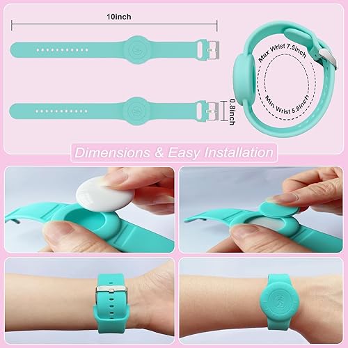 Pulsera de AirTag impermeable para niños, pulsera de silicona AirTag funda oculta compatible con Apple Airtag, correa ajustable antipérdida para