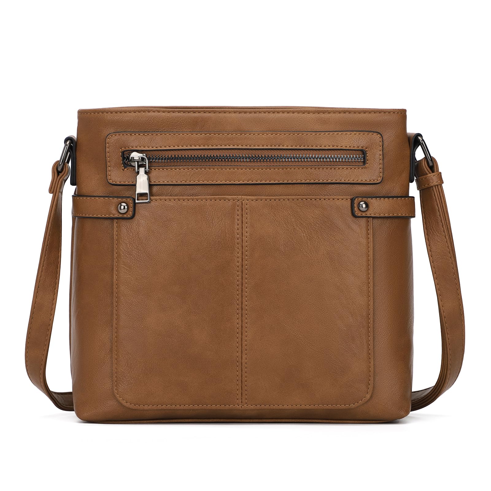 KouLi BuirCrossbody Purses for Women PU Leather Shoulder Bags Multi Pocket Cross Over Bag