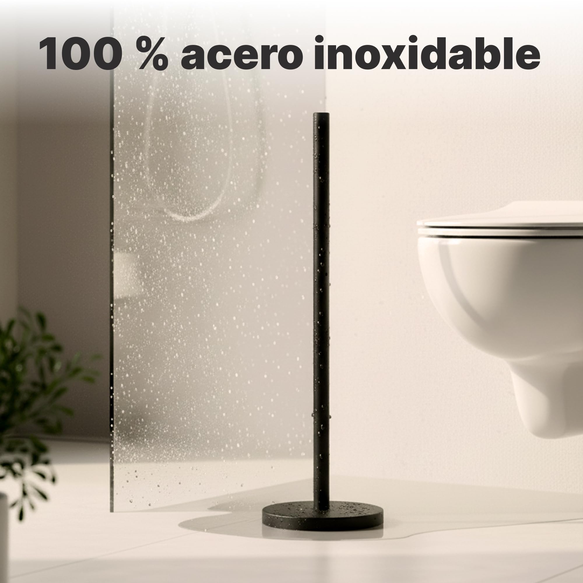Minismus portarrollos Papel higienico de pie con Base ponderada para Uso Estable, portarrollos de Papel higiénico de Acero Inoxidable con Espacio para 5 Rollos de Repuesto, cómodo y práctico