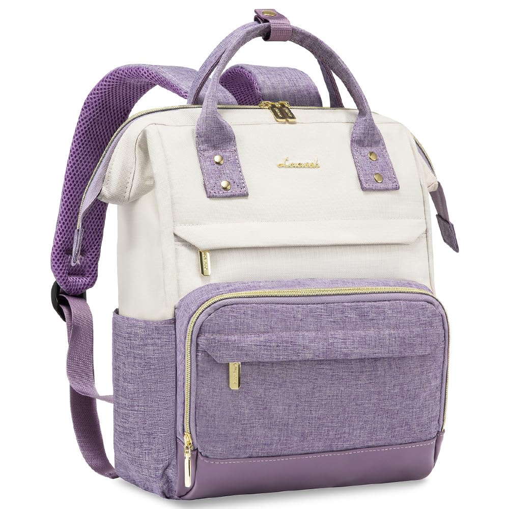 LOVEVOOK Mini Backpack for Women, Cute Small Backpacks Purse, Fashion Bag for Work Travel Gift, Lightweight Daypack, White-Purple