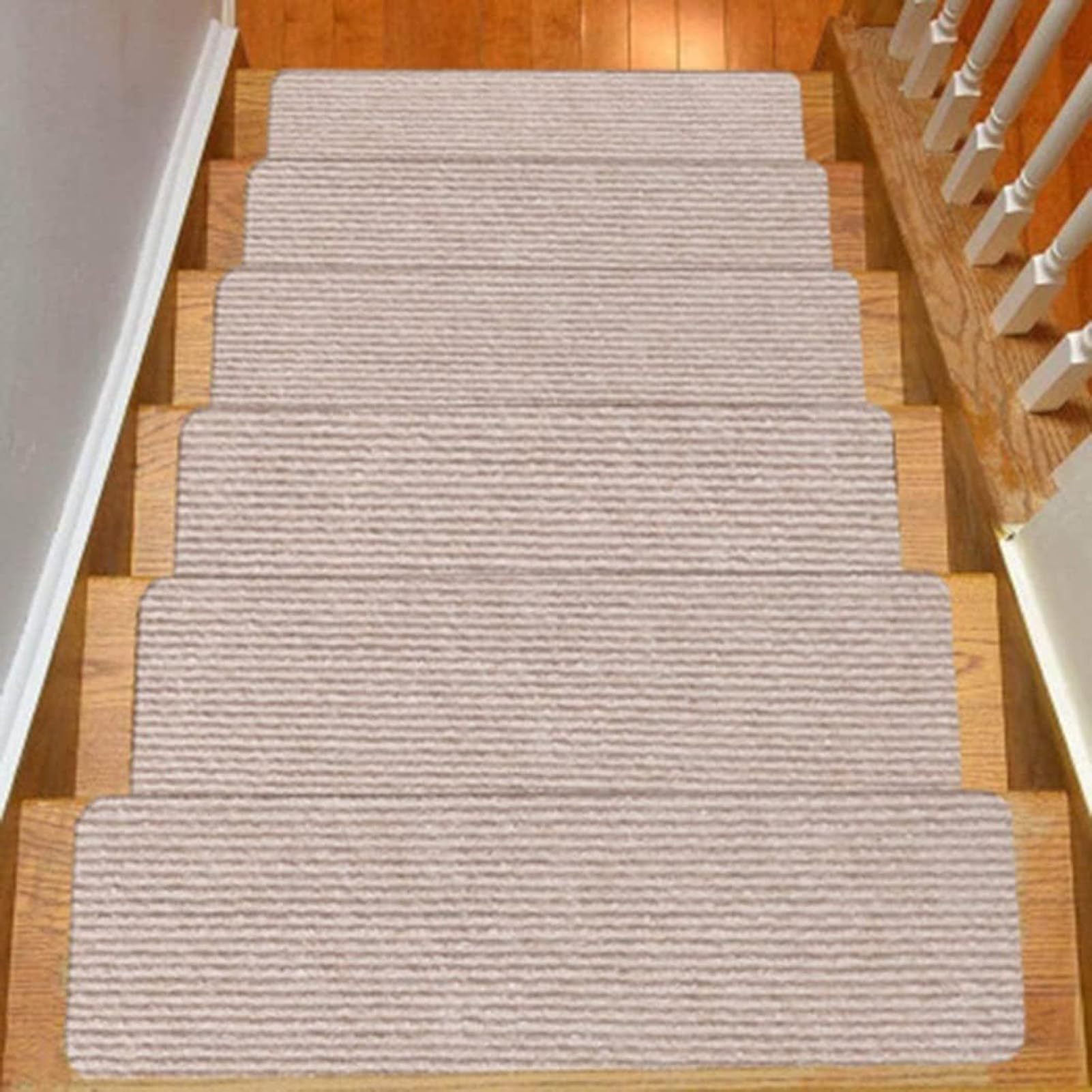 uoXHFdh 8 X 30 Self Adhesive Runner Floor Mat Stair Indoor Safety Rug for Kids Elders and Pets(Light Curry,15pcs)