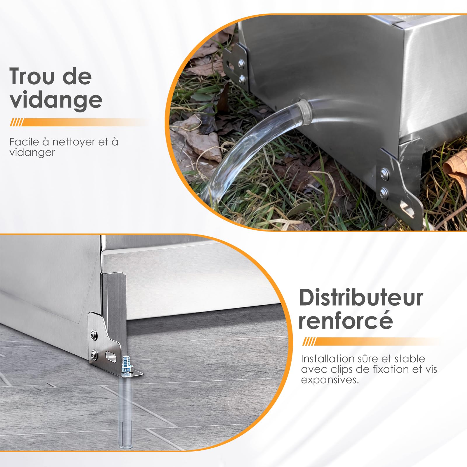 50 litres Bac à Abreuvoir avec Flotteur 1/2 Pouce, Abreuvoir Automatique avec Kit de Connexion, Bac à Abreuvoir à Flotteur avec Supports, Distributeur d’Eau pour Chevaux, Chèvres, Bœufs