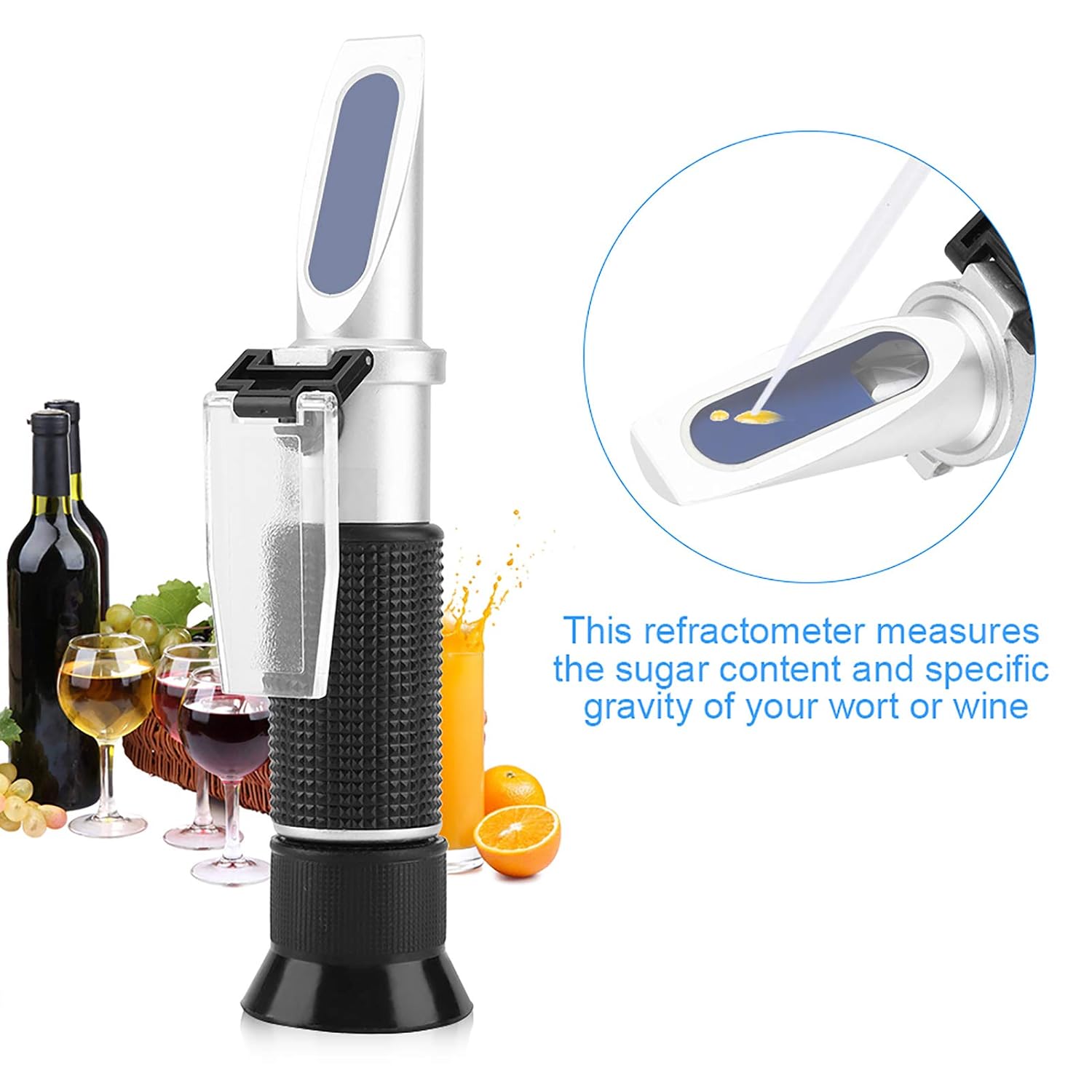 Milltrip Dual Scale Refractometer, Professional Sugar and Wort Tester | with 0 to 32% Range, Automatic Temperature Compensation, Aluminum Wine, Must,Beer Measuring Tool