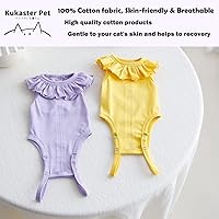 Vista 6 de Traje de recuperación para gatos para heridas abdominales y enfermedades de la piel, camisa quirúrgica transpirable para después de la cirugía
