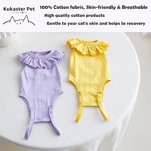 Miniatura 6 de Traje de recuperación para gatos para heridas abdominales y enfermedades de la piel, camisa quirúrgica transpirable para después de la cirugía