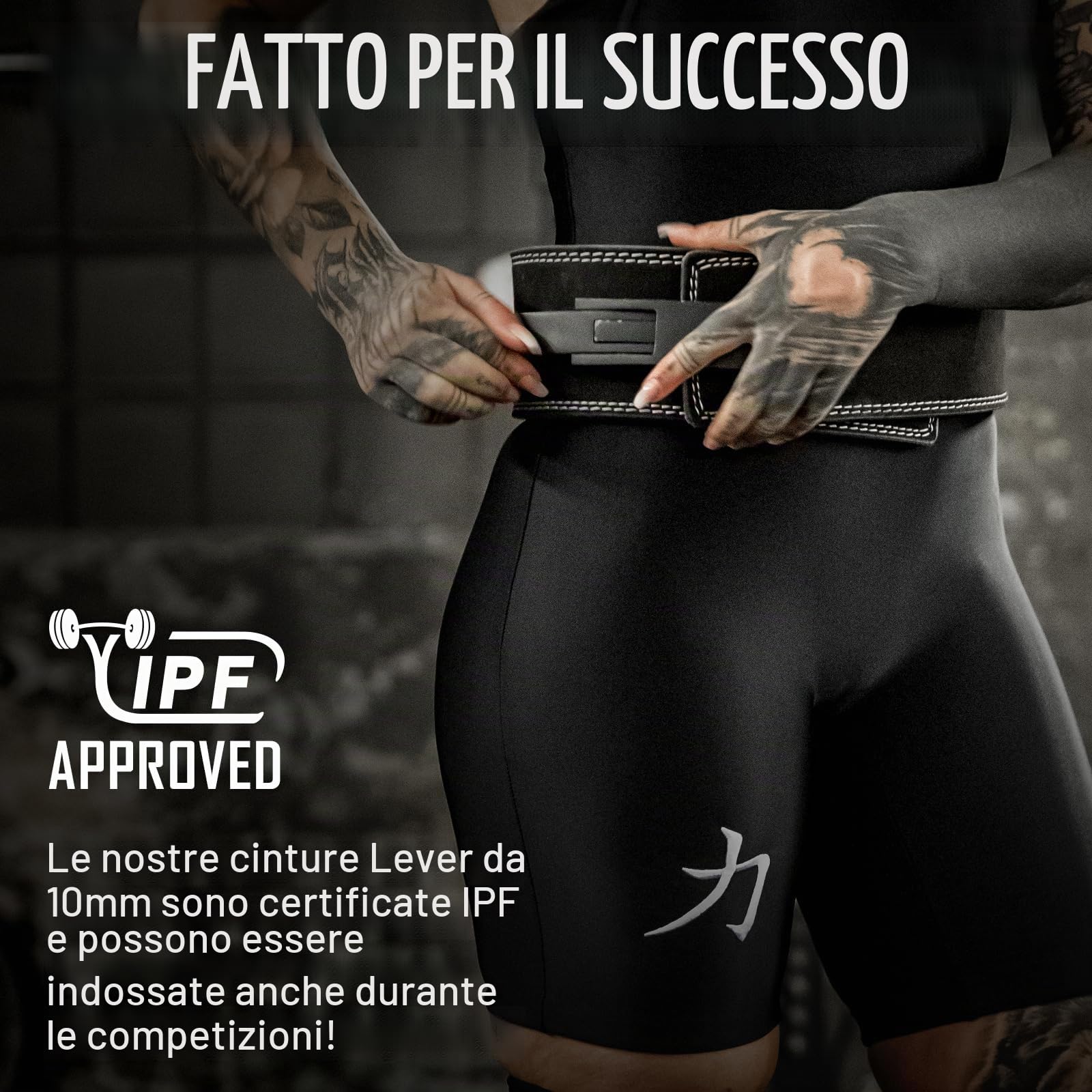 Strength Shop Cintura powerlifting 10mm con fibbia a leva, Certificado IPF, cintura palestra uomo e donna, robusta e durevole, cintura pesi palestra per stabilizza il core e colonna