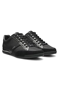 Amazon.com | BOSS Men's Low-Top Sneakers, Black001, 6.5