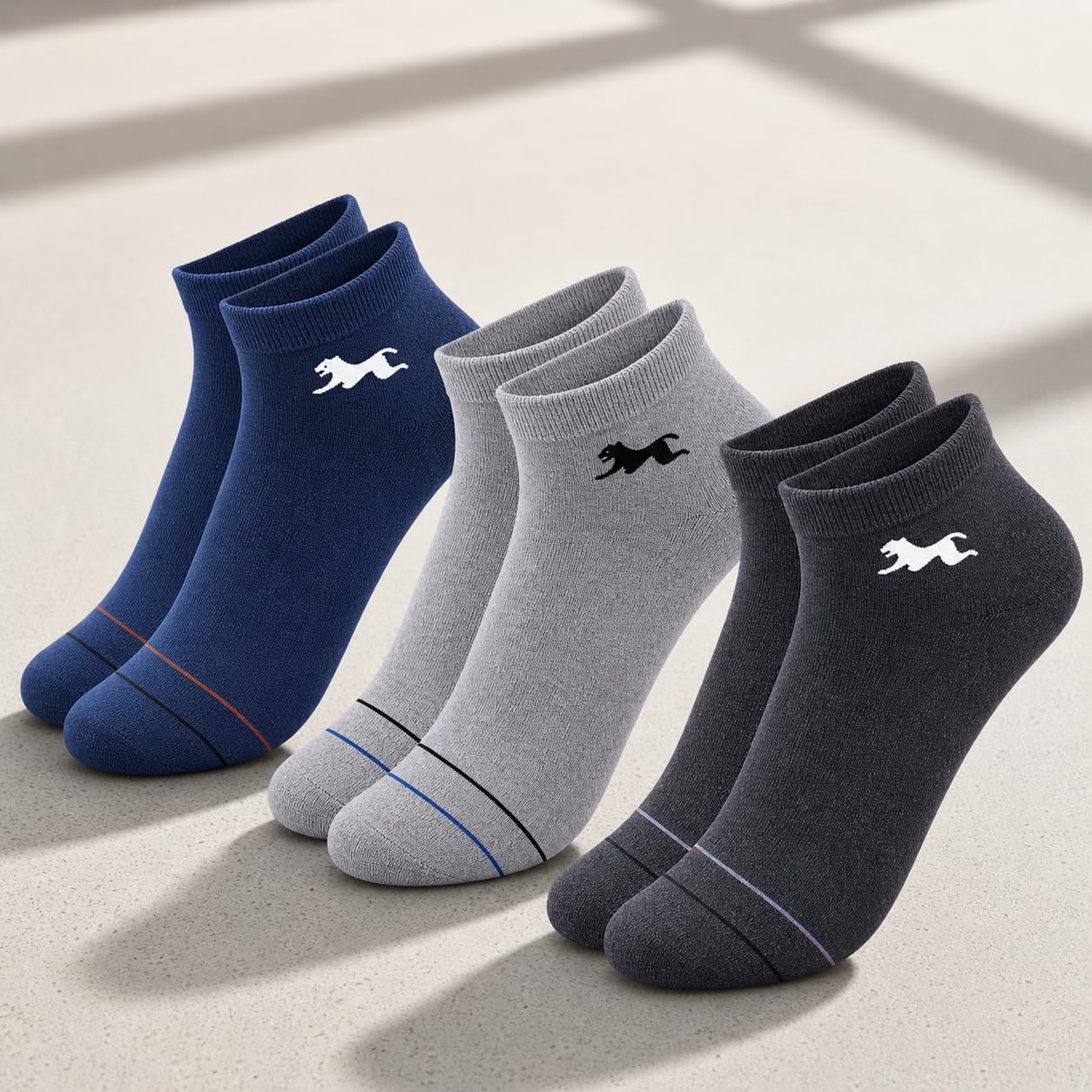 bindian Men’s Ankle Socks Multicolor, Cotton Breathable Socks, Anti Odor Sweat Absorbent, Comfortable Stretch Low Cut Socks for Daily Wear, Sports, Running, Gym, Casual Use, Pack Of 3-picture-42