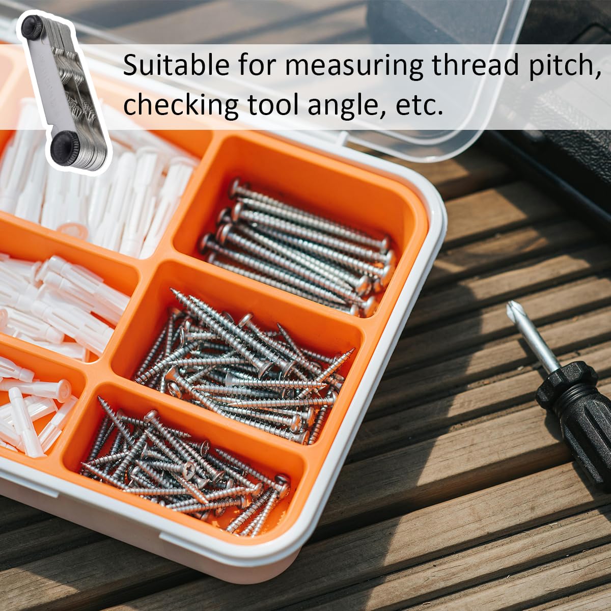 Thread Pitch Gauge Screw Caliper Gage Measuring Set Metric Inch America SAE
