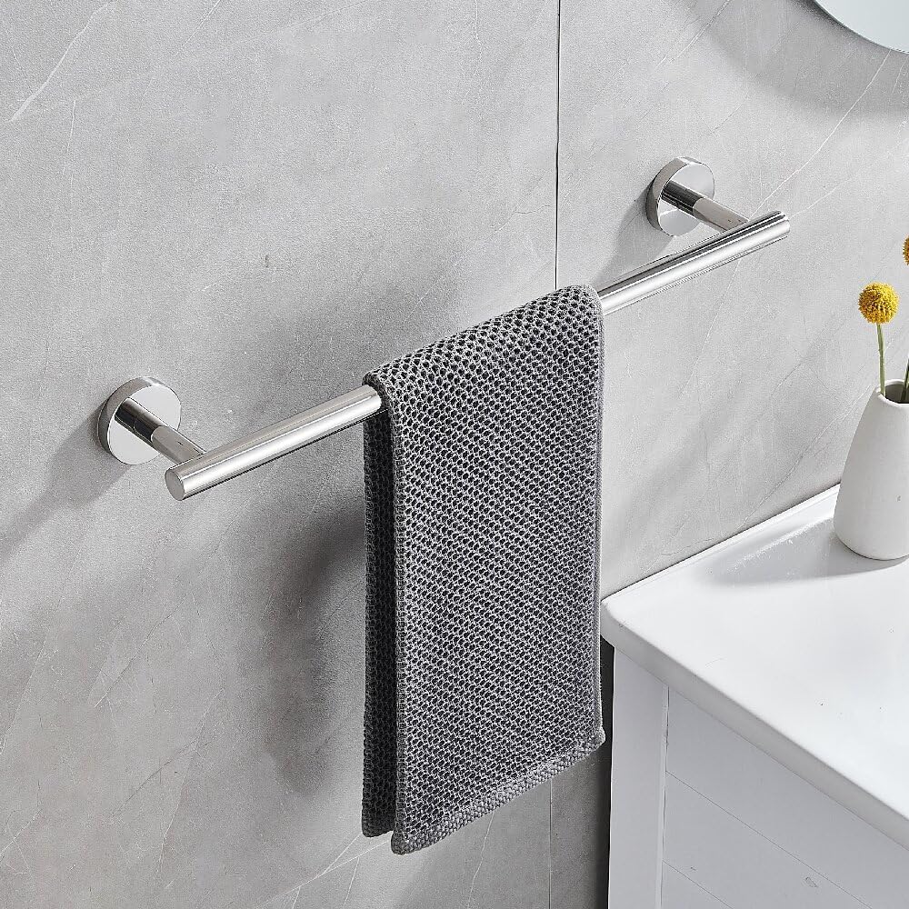 18 Inch Towel Bar Bathroom Towel Holder KWQKEM Wall Mount Sus304 Stainless Steel Towel Rack Bathroom Accessories for Shower Room Restroom (Brushed Nickel)