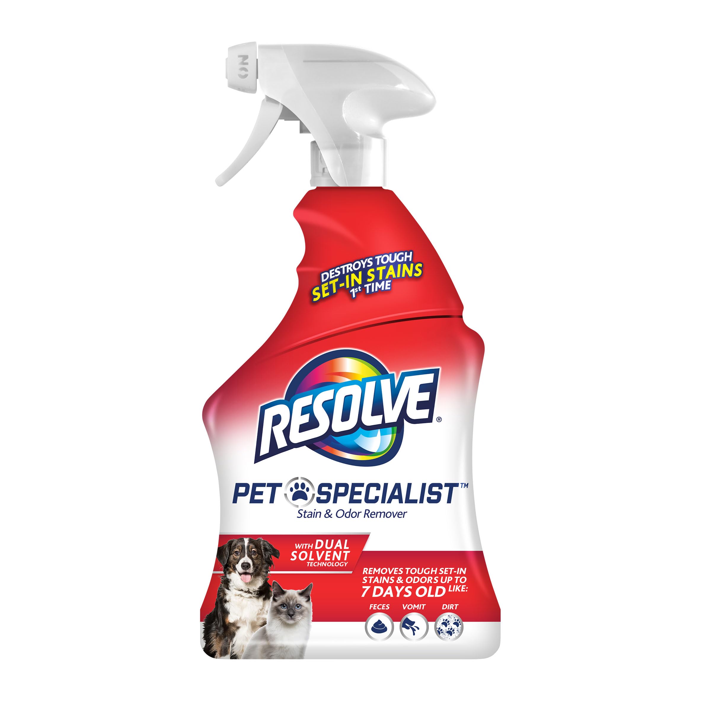 Resolve Pet Specialist Stain & Odor Remover Spray – Pet Stain and Odor Remover, Carpet Cleaner Solution for Dog and Cat Urine, 22Fl Oz