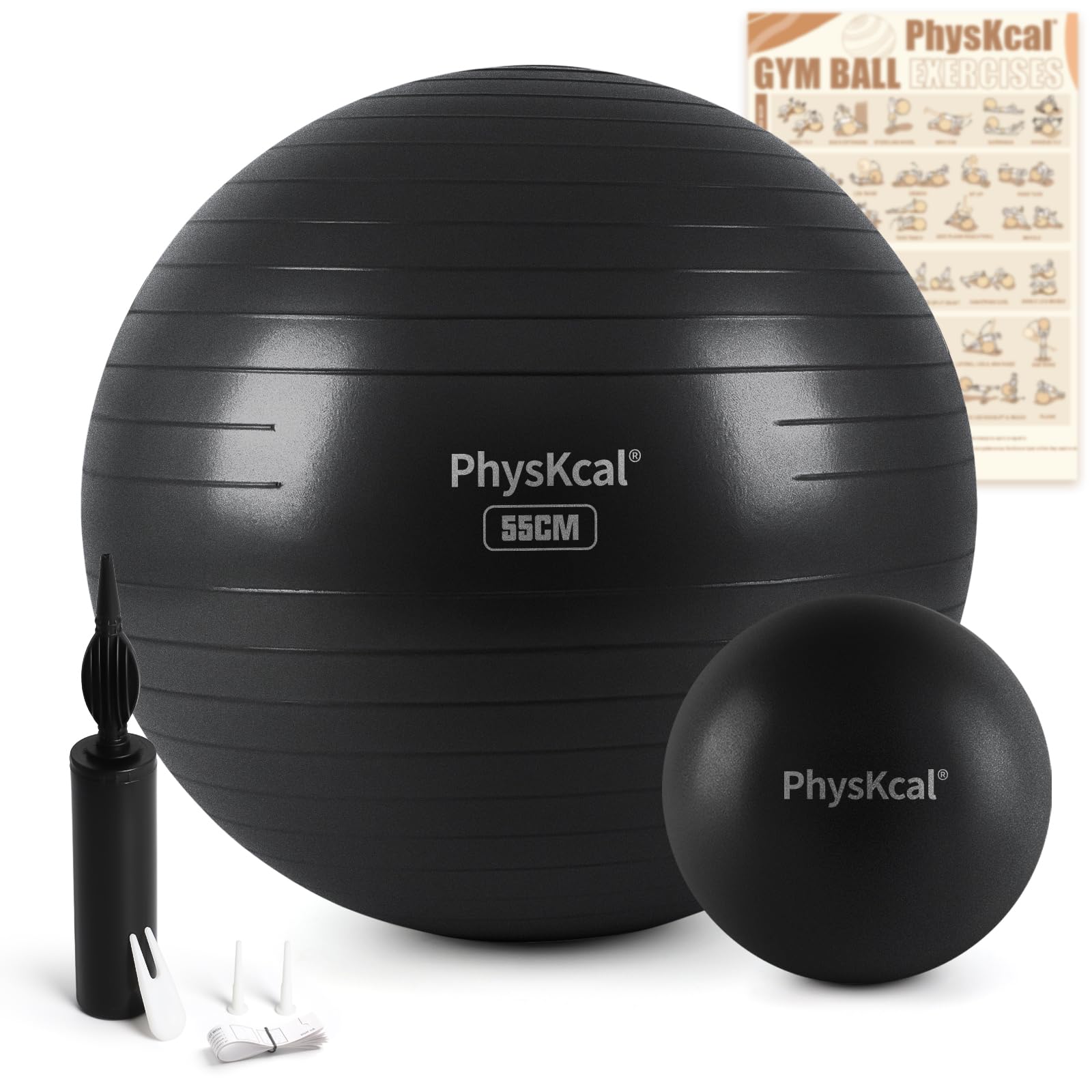 PhysKcal Balles d'exercices Fitness 55-85cm avec de 23cm Ballon de