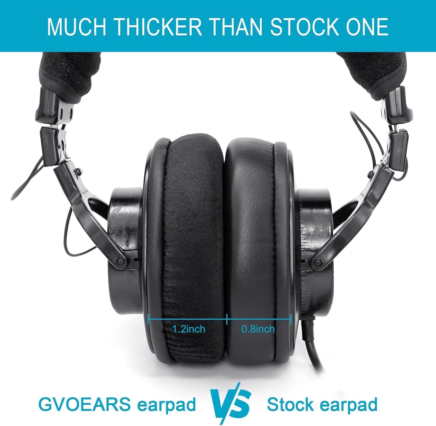 Replacement for Sony MDR 7506 Earpad Cushions, Noise Isolation Over Ear Headphone Pads for Sony MDR-7506 V6 V7 CD900ST, Soft Velour and Memory Foam (Black) - Image 4