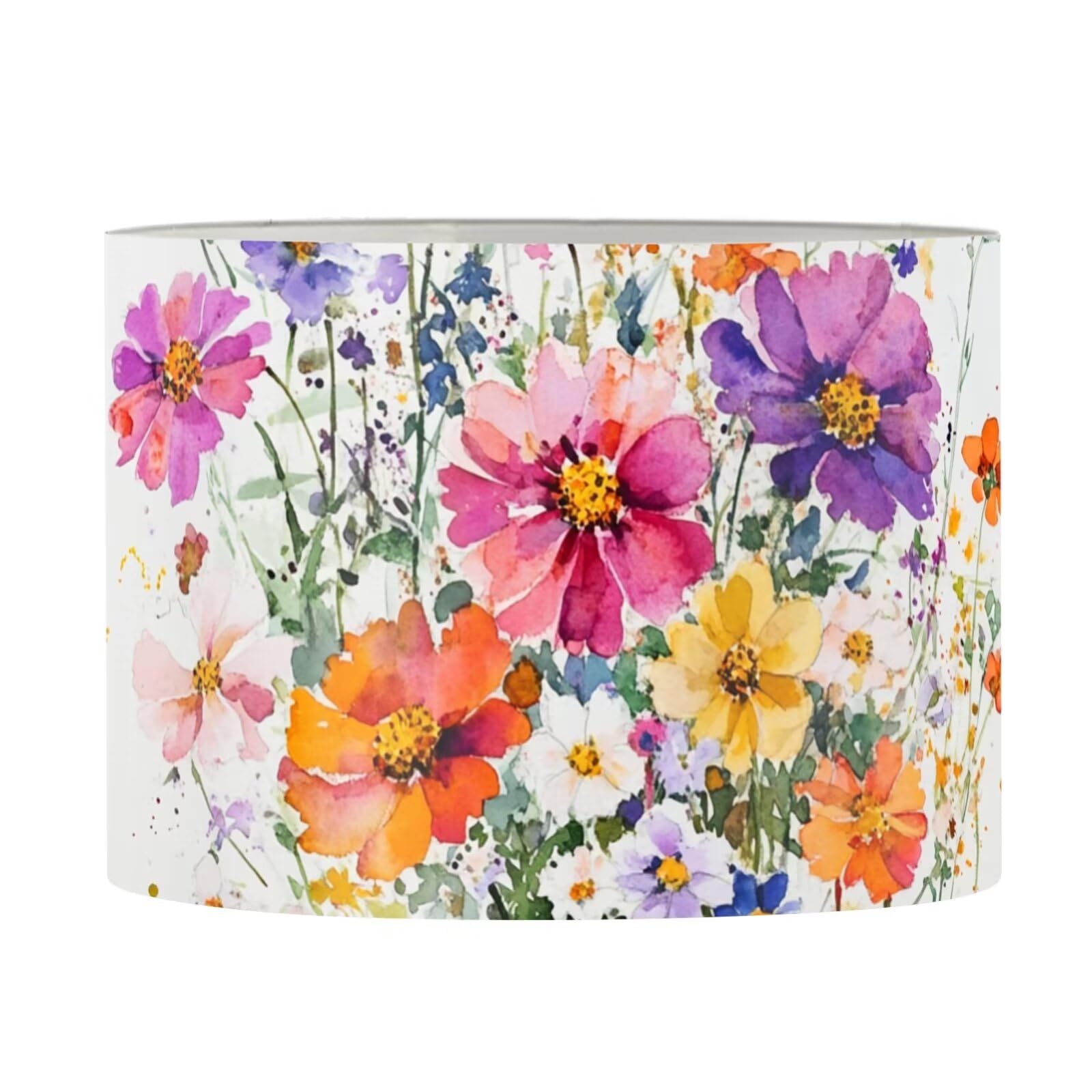 FANCOSAN Ink Wash Floral Drum Lampshade Cover Daisy Well Constructed Decorative Lamp Shade for Living Room Bedroom Study Dorm Desk Table Bedside Nightstand with Modern Home Decor Lampshades S — image 1