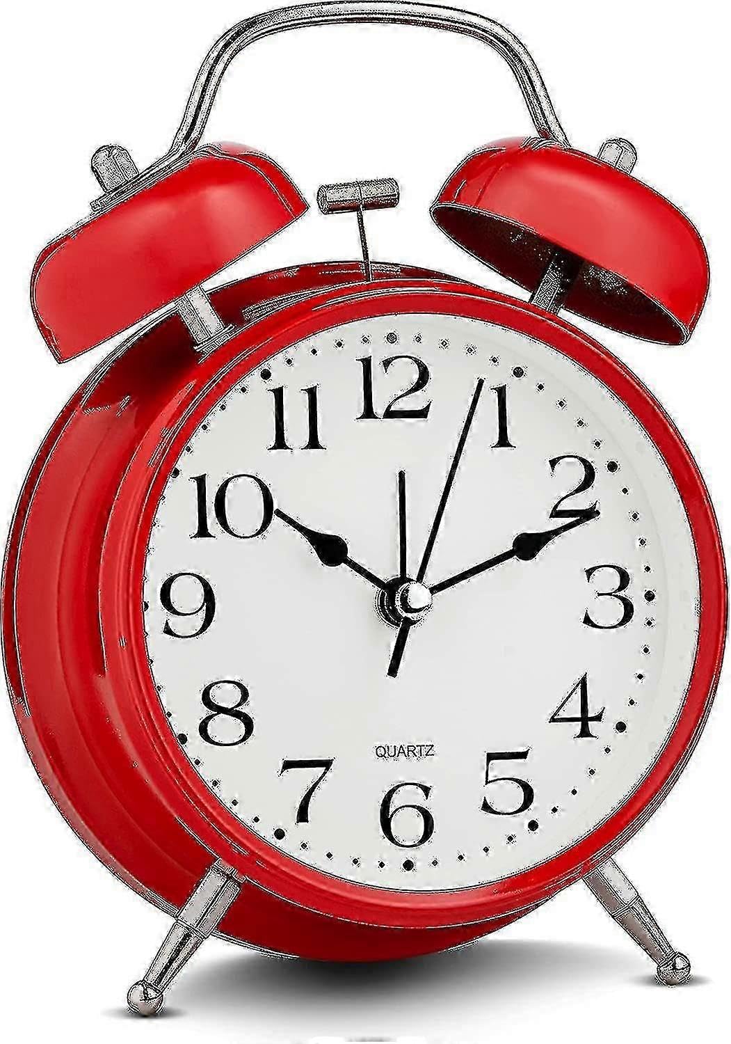 JOYHAPPST Analog Alarm Clock Extra Loud Twin Bells Retro White