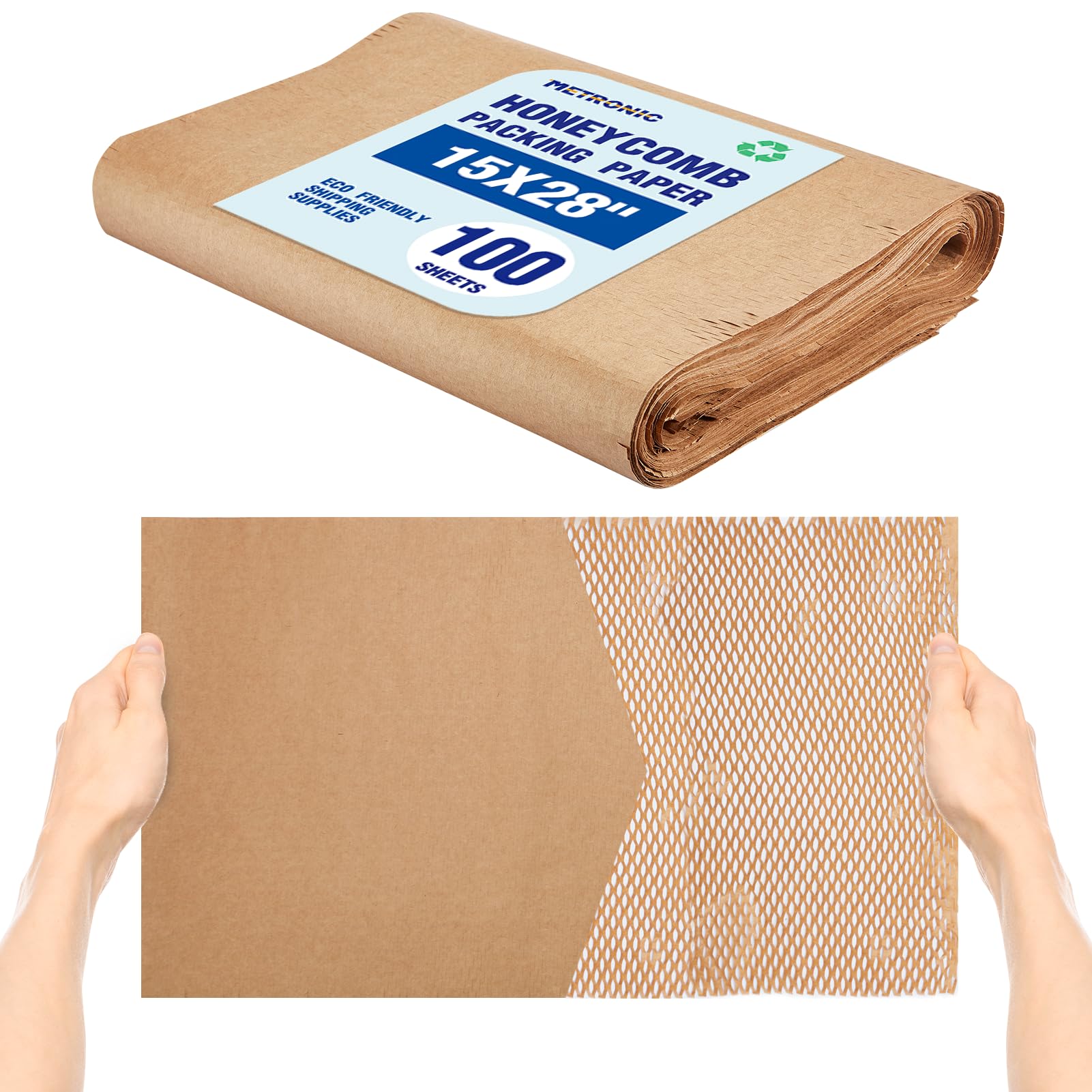 Photo 1 of METRONIC Honeycomb Packing Paper Sheets 15" x 28" 100 Pcs