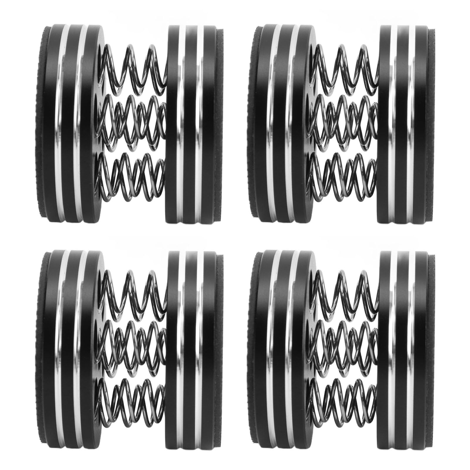 Cryfokt Piedini Isolanti per Altoparlanti Design Ammortizzante per Amplificatore Giradischi Subwoofer Set di 4 Resistenti Gomme in Lega di Alluminio (BLACK)