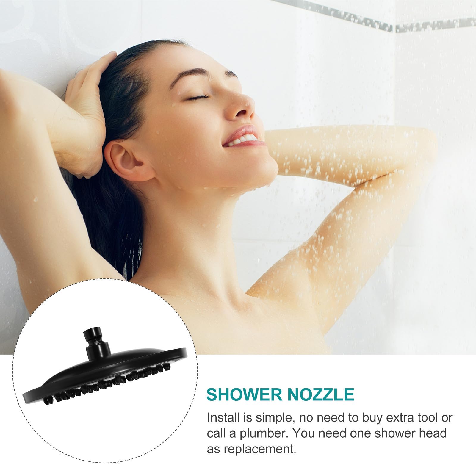Rociador de Ducha de Cobre Negro de 8 Pulgadas para Baño