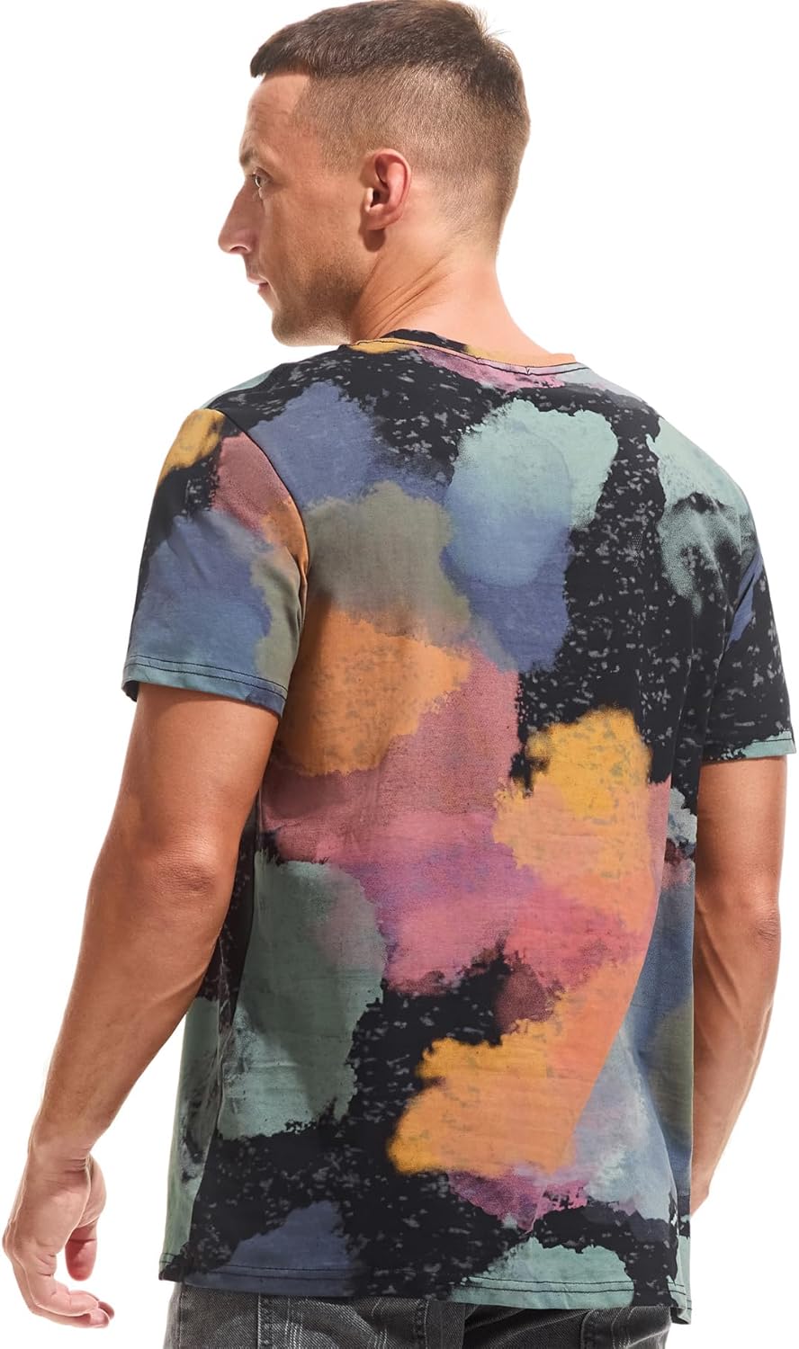 YININF Mens Hipster Hip Hop Short Sleeve Print T-Shirt Shirts Men - Image 4