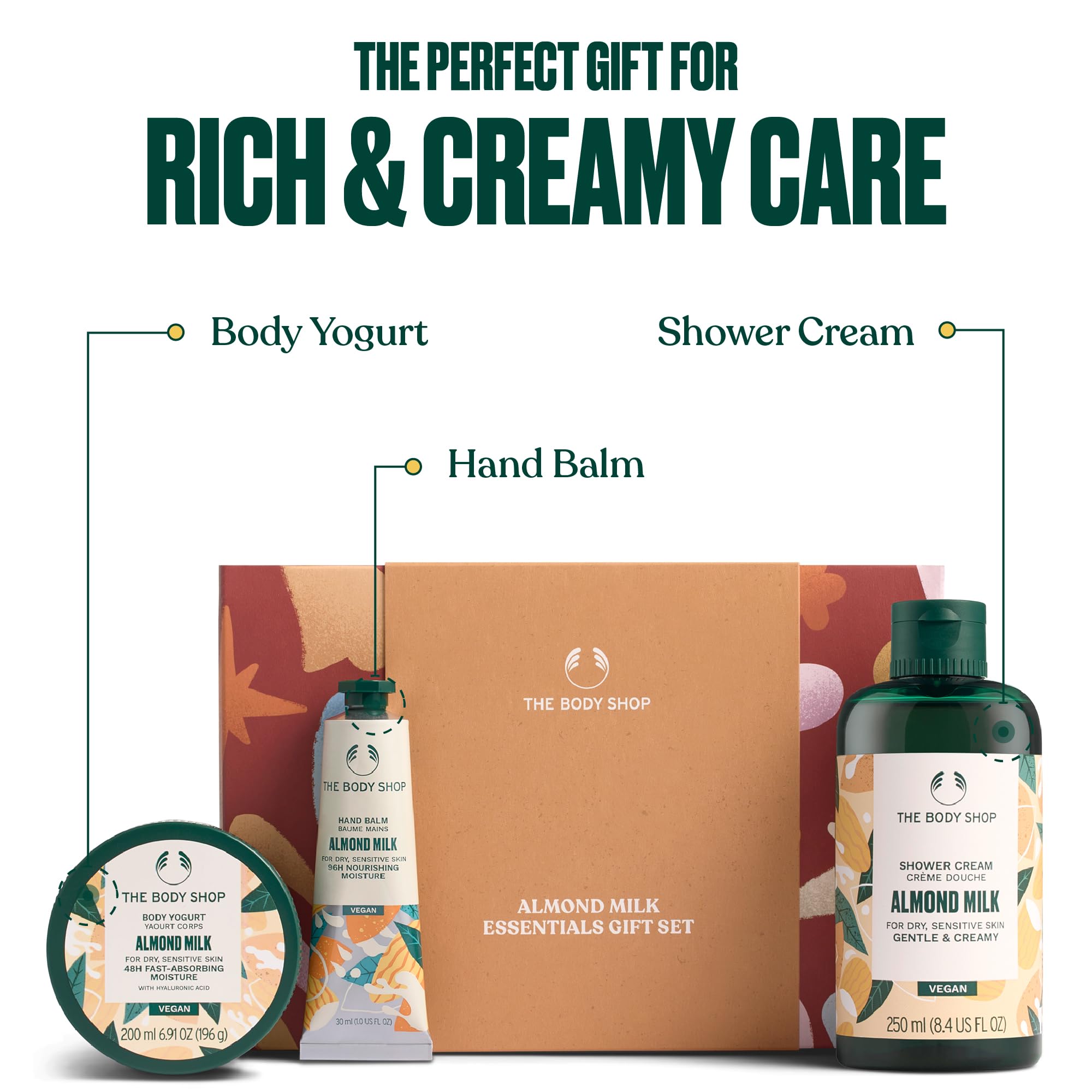 THE BODY SHOP セット Amazon.com : The Body Shop Almond Milk Essentials 3 Piece Set
