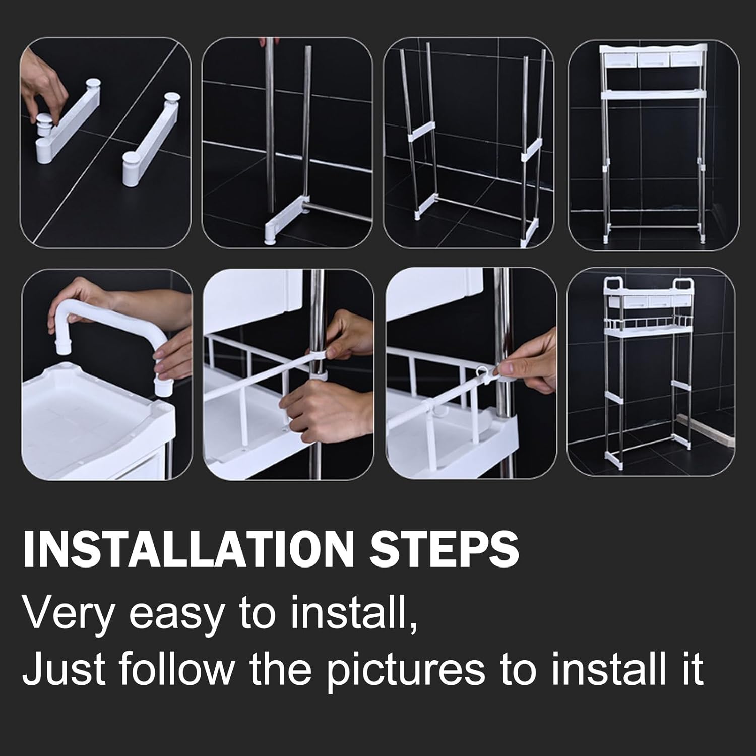 Der Toilet Shelf - Space-Saving Over Toilet Storage Rack for Bathroom & Balcony, Easy Assembly Organizer, Stylish & Functional Solution for Small Spaces