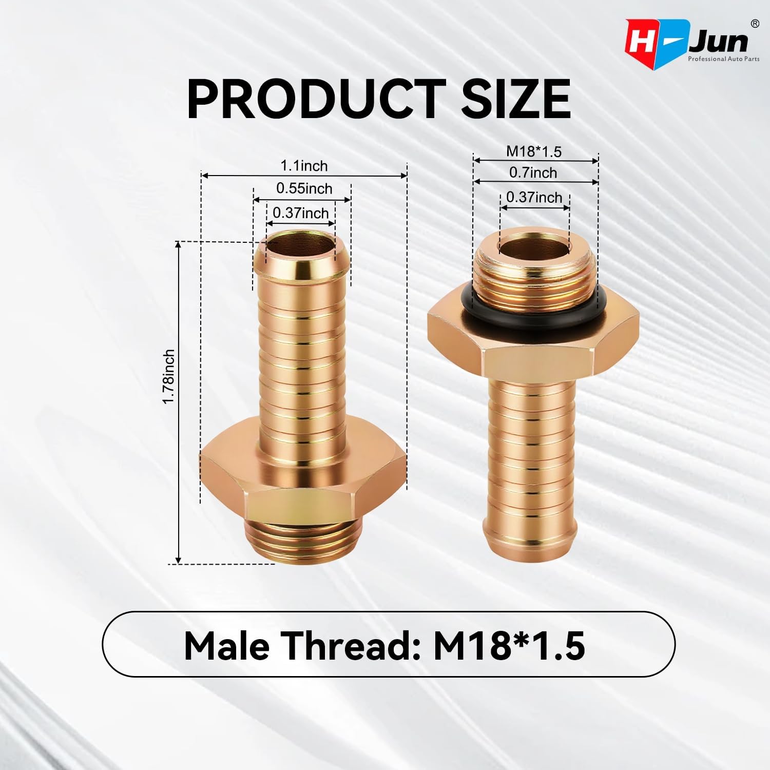 Transmission Cooler Line Connector for F250 F350 Super Duty 2008-2016 | M18x1.5 Male Thread Direct Fit Transmission Line Connector