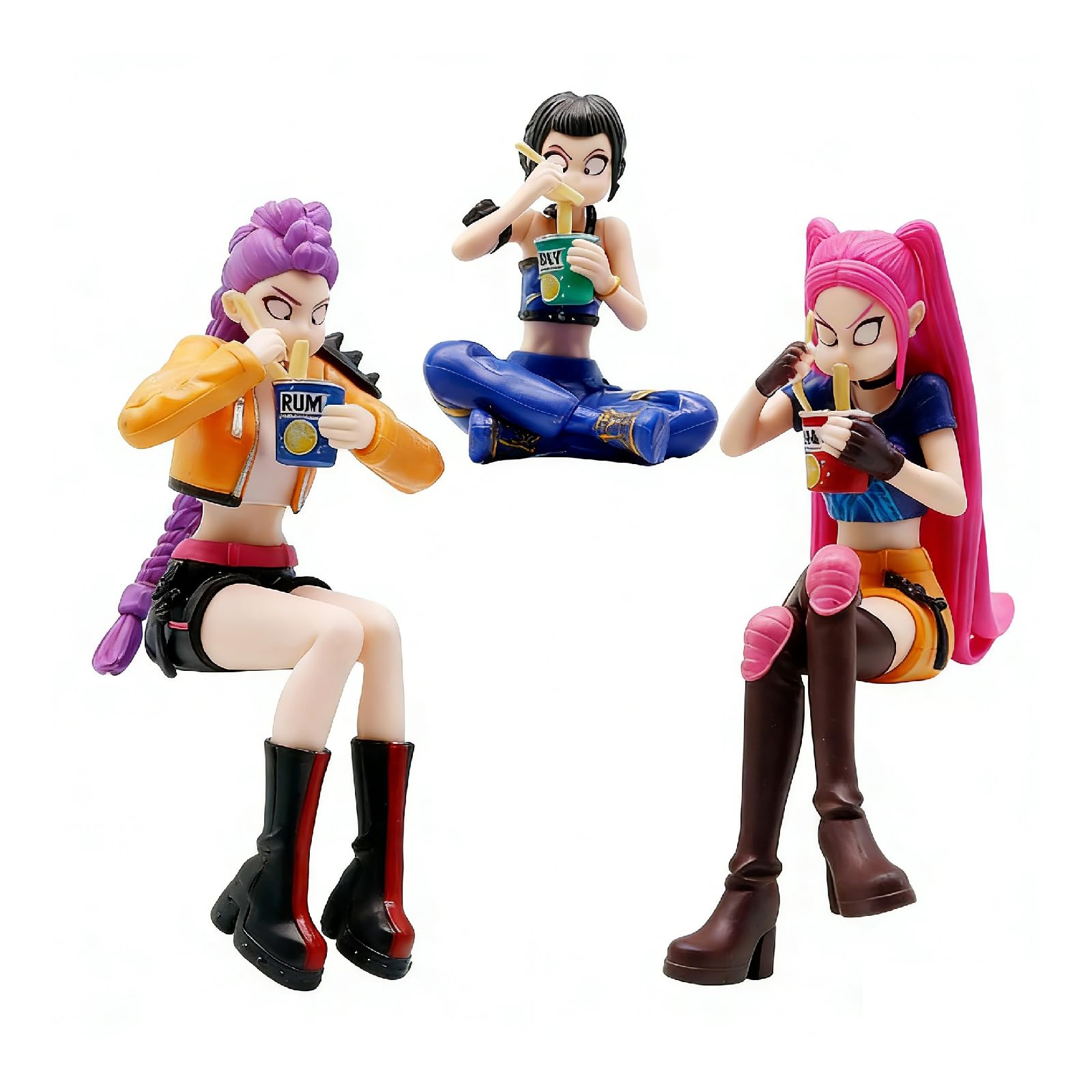3Pcs Demon Movie Hunters Cartoon Figure,Cute Collectable Figure,Creative Gift for Fans
